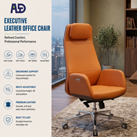 Chaise de bureau de direction moderne de luxe à dossier haut en cuir PU, ergonomique, pivotante, avec base chromée et roulettes, pour usage commercial, hôtelier et salon