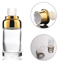 Flacon en verre pour crème pour les yeux ou huile essentielle personnalisé de 10 ml à 50 ml avec bouchon en plastique et distributeur cosmétique compte-gouttes, tailles polyvalentes