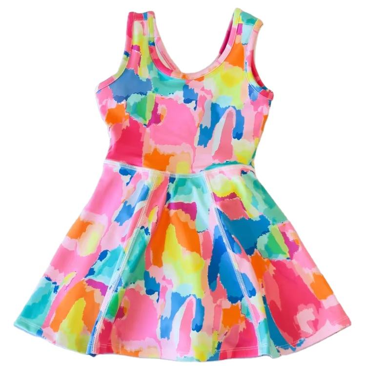 Preorder Fashion Watercolor Kids Clothes Sports Yoga Little Girl
