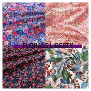 Liberty Fruit Florals Design Custom Cotton Digital Printed Liberty London Fabric For Women Dress Clothing