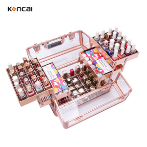For New Arrival Geometric Durable Aluminum Manicure Working Station Cover Closure for Salon Makeup Studio Rolling <strong>Nail</strong> <strong>Case</strong> - Product Image 5