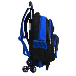 Sac à dos à roulettes pour garçons, imperméable, en polyester 3D, 6 roues, pour l'école primaire, en polyester 600D uni avec roulettes - Product Image 3