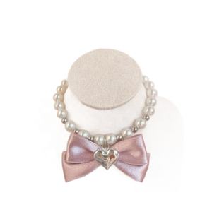 पालतू मोती हार दिल धनुष राजकुमारी शैली कुत्ते और बिल्ली हार कॉलर छोटे पालतू जानवर - Product Image 5