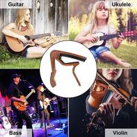 Capo de guitare en métal à grain de bois personnalisé - Pince électrique très vendue pour guitare et ukulélé, conception durable, style tendance, emballage en boîte