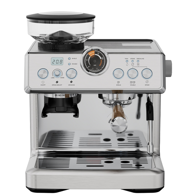 Factory Wholesale Professional Espresso Machine with Grinder 2200W Fully Automatic Coffee Machine for Business Home Electric