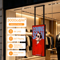 Layar LCD Semi Outdoor yang Ditingkatkan Ketahanannya, Kecerahan Tinggi 3000nits, Layar Iklan Jendela dengan Manajemen Jarak Jauh dan CMS