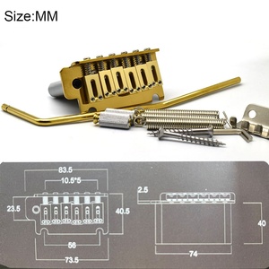 <span class=keywords><strong>Base</strong></span> de puente de trémolo para guitarra eléctrica de 6 cuerdas, puente de trémolo doble pequeño de aleación de zinc, sillín plano, espaciado de cuerdas de 10,5 mm - Product Image 1