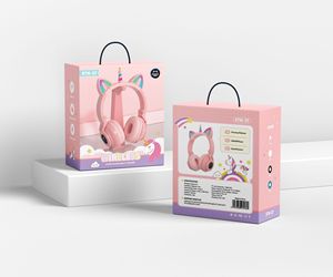 Auriculares inalámbricos de unicornio RGB para niños con control de micrófono Auriculares de luz RGB para niños Auriculares inalámbricos de unicornio para niños - Product Image 2