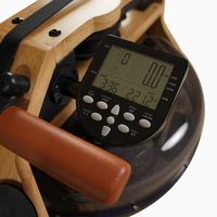 Rameur à eau Oak avec 4 niveaux de résistance, console Bluetooth en option, équipement de fitness pour entraînement cardio complet du corps à domicile