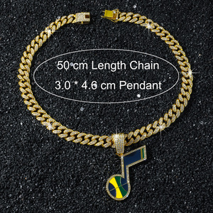 Hot Selling Musical Note shape Shaped Geometric Pendant Necklace Personalized Hiphop Style Men's Necklaces Fashion Jewelry - Product Image 5