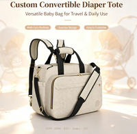 Fourre-tout à couches convertible personnalisé sac à dos bandoulière rangement voyage pochette sac poussette organisateur cadeau pour maman