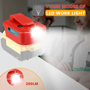 Adaptador USB de batería de 20V para cargador de teléfono reemplazo de linterna para Dew DCB200 DCB206 fuente de alimentación con luz de trabajo LED, puerto de CC - Product Image 6