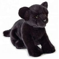 Peluche personnalisée Léopard Noir, Animal Sauvage en Peluche, Léopard Réaliste, Peluche Panthère pour Cadeau Enfant