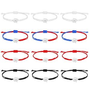 Cheerleader Waxed Thread <b>Braided</b> Bracelet Stainless Steel Heart Charm Unisex Jewelry Gift <b>Accessory</b> - Product Image 2