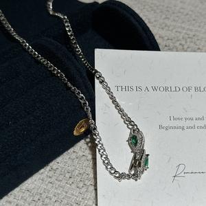 Collar con Colgante de Buda Pequeño de Plata de Ley S925, Estilo Chino Retro, Lujoso, con Cuentas Verdes Nacionales, Espuma de Agua, Jade, Calcedonia - Product Image 4