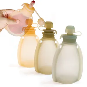 Siliconen Snack Sap Squeeze Siliconen Voedingstas Food Bag Herbruikbare Babyvoeding Zakje Baby
