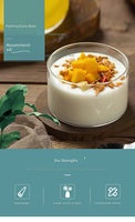 Bol à pudding en verre borosilicate haute résistance, moule de cuisson résistant à la chaleur, pour desserts, glaces, yaourts, et nids d'oiseaux, pour la cuisine domestique
