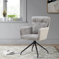 Peinture noire cadre en métal fauteuils en tissu gris housse en tissu siège en mousse fauteuil pivotant