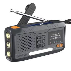 Radio d'urgence solaire à manivelle OEM 4500 mAh, radio numérique DAB FM, lampe LED, batterie externe, SOS, camping en plein air, plastique ABS, portable - Product Image 1
