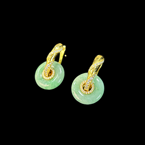 Pendientes de Jadeíta Birmana Natural de Grado A, Pendientes de Jadeíta en Forma de Donut para Mujer, Uso Diario, Regalo de Jadeíta (con Certificado NGTC) - Product Image 3