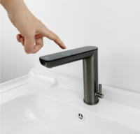 Nouveau Robinet de Lavabo Numérique à Capteur Tactile LED en Cuivre Économe en Énergie, Mélangeur Chaud/Froid Sans Contact pour Salle de Bain et Chambre à Coucher