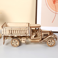 Kit de puzzle 3D en bois de camion militaire classique pour la production en série, puzzles 3D en bois DIY, maquette mécanique de camion militaire vintage