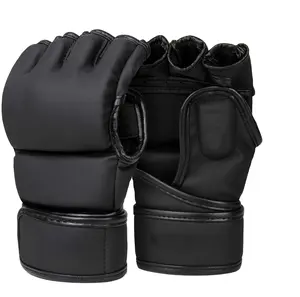 Groothandel Best Verkopende Topkwaliteit Aangepaste Logo Mma Bokshandschoenen Pu Lederen Half Vinger Mma Handschoenen Voor Training