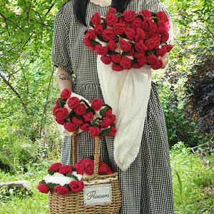 Couverture JN en <span class=keywords><strong>crochet</strong></span> faite à la main avec rose tournesol, tapis tricoté à fleurs couvre-<span class=keywords><strong>lit</strong></span> avec bouquet de fleurs - Product Image 4