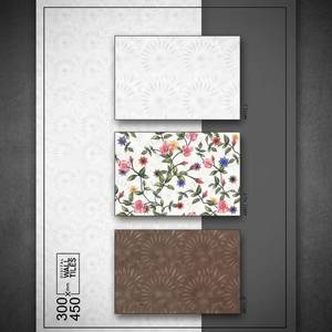 Resaltador con estampado de flores negras de excelente calidad, azulejos de pared de cerámica Digital adecuados para acabado Interior brillante 300x450 30x45 12x18 - Product Image 5