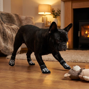 Accessoires pour animaux de compagnie, chaussettes pour chien personnalisées, intérieur/extérieur, antidérapantes, protection des pattes, vêtements pour chiot, coton, écologiques, confortables, rayées - Product Image 4