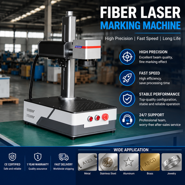 Laser 20W 30W 50W Raycus Max Jpt IPG Steel Plastic Fiber Laser Lazer Marker Marking Machine Engraver Etching for Metal