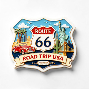 Aimant de réfrigérateur en résine 3D en relief avec logo personnalisé, directement de l'usine, souvenir de voyage, autocollant magnétique, cadeau de voyage - Product Image 1