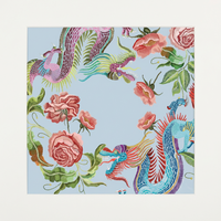 Tapis de mahjong élégant brodé de dragons et de fleurs, tapis de table en caoutchouc silencieux de qualité supérieure, imperméable, antidérapant, haute résistance à l'usure
