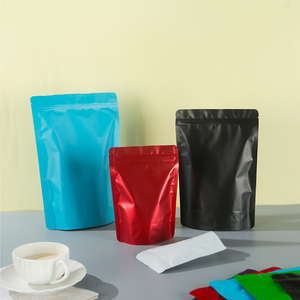 <span class=keywords><strong>Matte</strong></span> kết thúc màu đen trắng vàng màu đứng lên resealable dây kéo Ziplock nhôm lá Mylar bao bì thực phẩm Túi Túi - Product Image 5