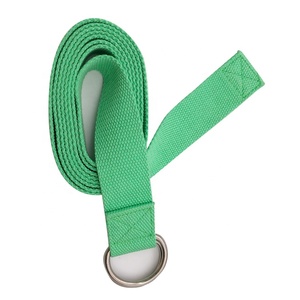 Ins vente chaude personnalisé réglable double <span class=keywords><strong>D</strong></span> anneau coton yoga étirage sangle bande de fitness ceinture - Product Image 3