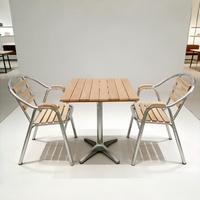 Meubles de jardin en aluminium modernes, table et chaises de salle à manger d'extérieur pour patio, balcon, hôtel, café, restaurant