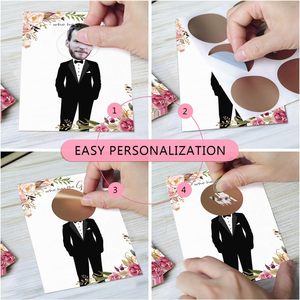 Tarjeta de juegos de despedida de soltera floral personalizada que tiene tarjetas para rascar del novio, ideas divertidas de juegos de despedida de soltera - Product Image 2