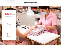 Set Kit Salon Profesional Meja Nail Art dengan Filter HEPA, Layar Digital, Penghisap Debu Kuku Isi Ulang, Plastik EG 110v-240v