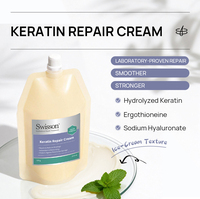 Crème de soin capillaire nourrissante, lissante et hydratante à la kératine végane pour tous types de cheveux