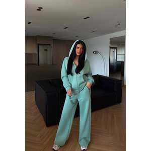 Conjunto Deportivo de Nylon Verde Agua con Cierre, para Entrenamiento y Jogging, Cómodo, Transpirable, Resistente al Viento, con Impresión de Logotipo Personalizado - Product Image 4