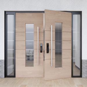 UK High Standard Solid Wood Main Entrance Double <strong>Door</strong> Latest Design Main Double <strong>Door</strong> Double <strong>Leaf</strong> Walnut <strong>Timber</strong> <strong>Door</strong> - Product Image 4
