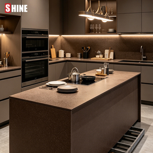 Laje de Quartzo Polido de Partículas Grandes em Tom Marrom para Design Personalizado de Cozinhas e Banheiros - Product Image 3