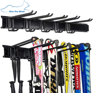 Grassracks Bamboo Horizontal Ski Rack - Wall Mount For 1-5 Pairs Of Skis, Indoor Display & Storage