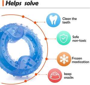 Cool Summer Dog Chew Toys TPR Frozen Ice Anneau de dentition avec des friandises Fun Pet Teether pour chiens de dentition - Product Image 3