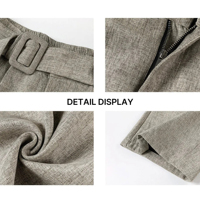 Pantalon large plissé en coton peigné de luxe Hudao avec cordon de serrage à la taille, coupe ample, personnalisable, style rétro, pour homme