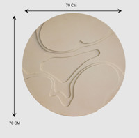 Art déco Sand Dune House Round Wall Art (LK-26097) - Décoration murale en MDF pour salon