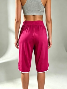 Pantalones Capri Deportivos Casuales para Mujer con Rayas Laterales en Contraste, Elásticos, de Cintura Alta y Pierna Recta - Product Image 3