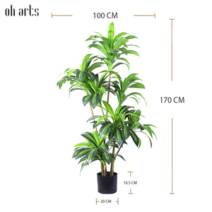 OH ARTS 170cm Faux Dracaena <span class=keywords><strong>Anita</strong></span> plantas pequeñas artificiales Faux Pot Plant para interior Bonsai Tree Garden Supplies Decoración - Product Image 2