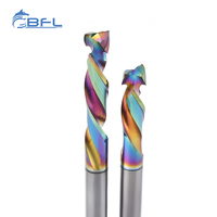 Fraise en carbure monobloc nano-revêtu, 2 ou 3 dents, à coupe ascendante et descendante, pour fraisage CNC du bois, coupe nette et lisse