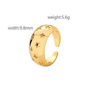Anillo de sello minimalista clásico de moda Anillo de oro de acero inoxidable chapado en oro para mujeres y hombres - Product Image 6